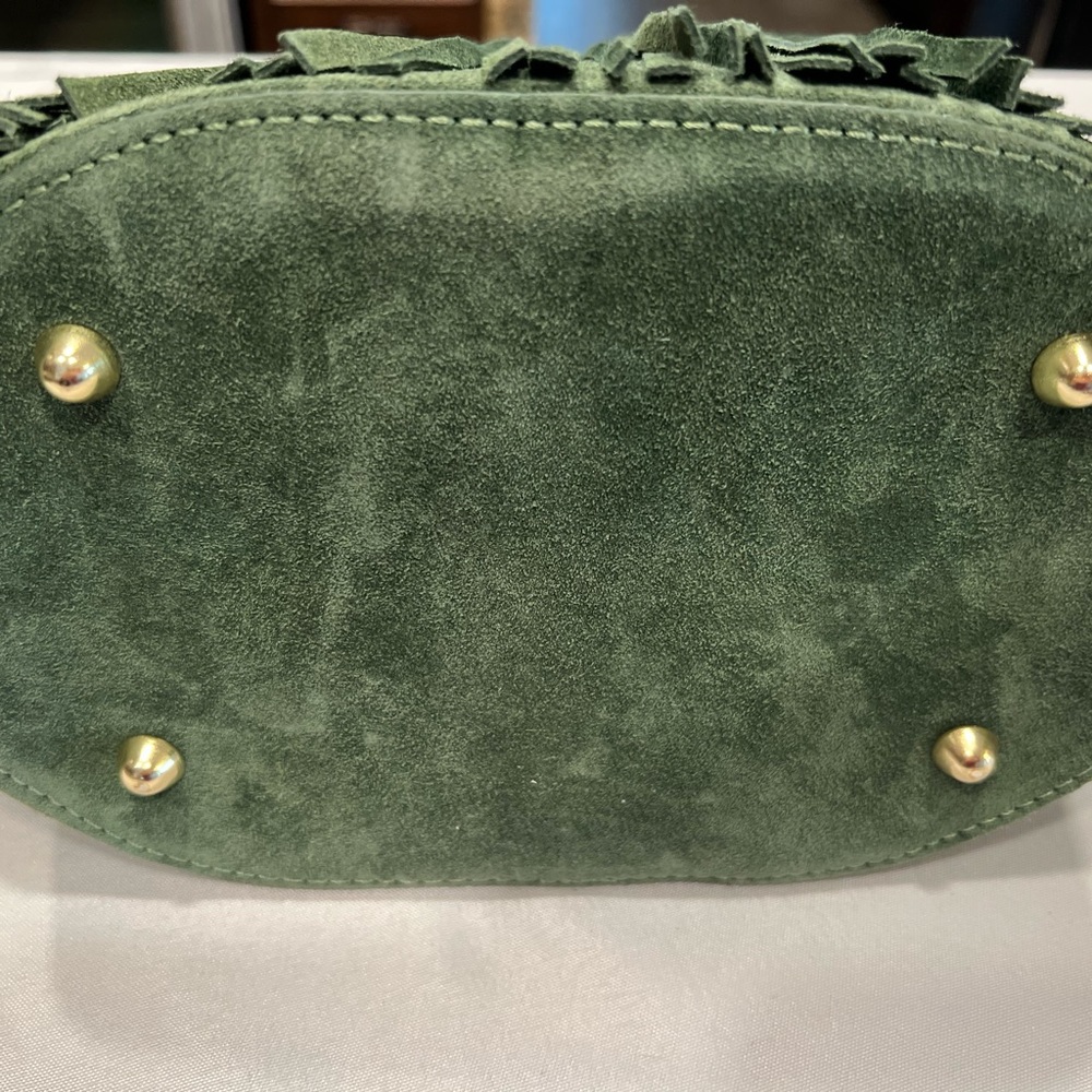 Anna Paola green Made it Italy Fringed Bucket Crossbody - brand new